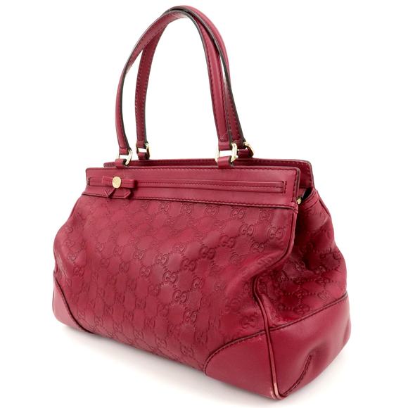 Gucci Bordeaux Reddish-Purple Hue Leather Shoulder Bag - Picture 4 of 15